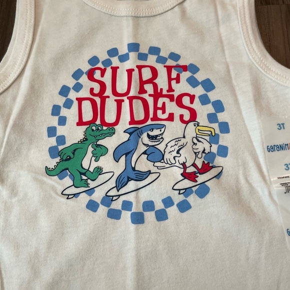 Garanimals Boys Ivory Surf Dudes Tank Top size 3T-NWT - Picture 3 of 4